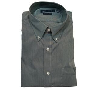 Tommy Hilfiger Men's Regular Fit  Dress Shirt Forrest Multi  16 32/33 $85